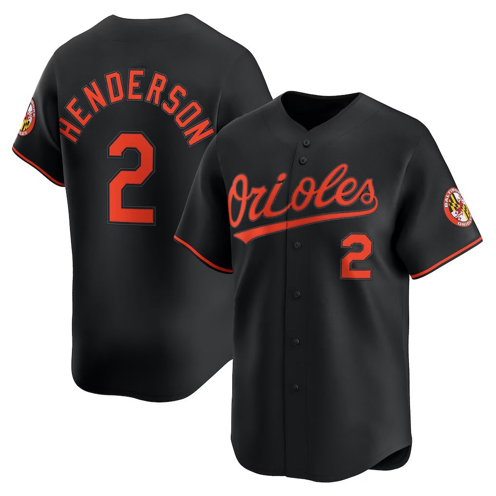 Baltimore Orioles #2 Gunnar Henderson Black KLUNKIM Alternate Limited Player Jersey