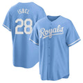 Kansas City Royals #28 Kyle Isbel Player Light Blue KLUNKIM Home Game Stitched Jerseys