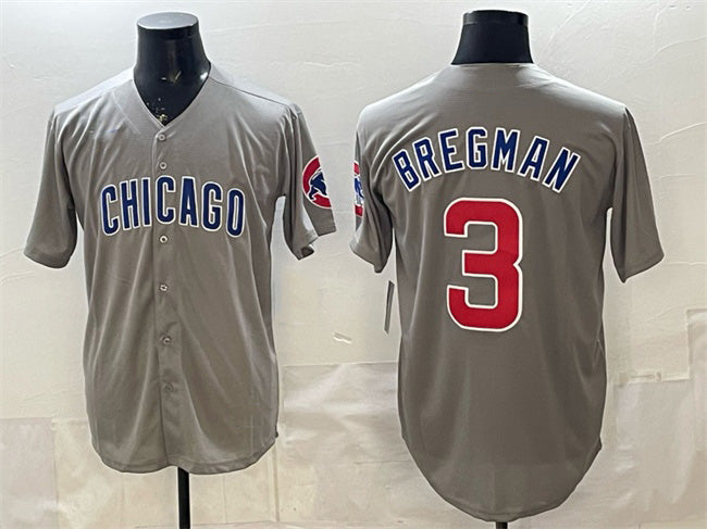 Chicago Cubs #3 Alex Bregman Grey KLUNKIM Limited Stitched Jersey