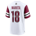 W.Commanders #18 Marcus Mariota White KLUNKIM Game Jersey