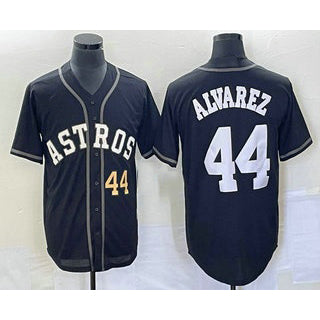 Houston Astros #44 Yordan Alvarez Number Black KLUNKIM Cool Base Stitched Jersey