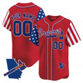 Custom Atlanta Braves 2024 Independence Day Vapor Premier Limited Jersey V2 ¨C Red KLUNKIM