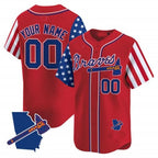 Custom Atlanta Braves 2024 Independence Day Vapor Premier Limited Jersey V2 ¨C Red KLUNKIM