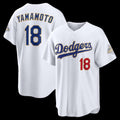 Los Angeles Dodgers #18 Yoshinobu Yamamoto White KLUNKIM 2026 Gold Collection Stadium Jersey