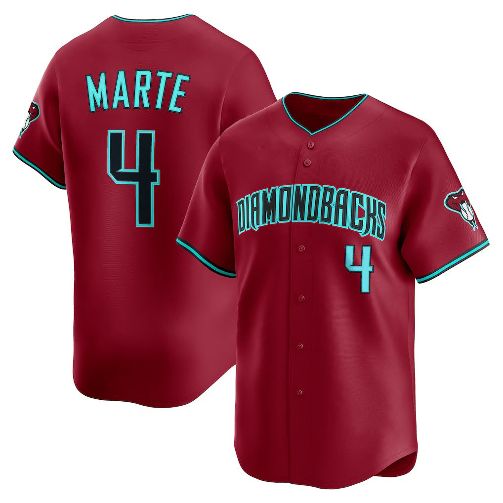 Arizona Diamondbacks #4 Ketel Marte Red KLUNKIM Alternate 2 Limited Player Jersey