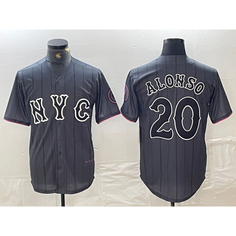 New York Mets #20 Pete Alonso Grey KLUNKIM 2024 City Connect Cool Base Stitched Jersey