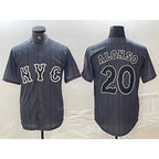 New York Mets #20 Pete Alonso Grey KLUNKIM 2024 City Connect Cool Base Stitched Jersey
