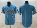 Milwaukee Brewers Blank Blue KLUNKIM With Home & Bob Uecker Patch Stitched Jersey
