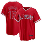 Los Angeles Angels #16 Yusei Kikuchi Player Red KLUNKIM Home Game Stitched Jerseys