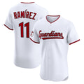 Cleveland Guardians #11 Jos¨¦ Ram¨ªrez White KLUNKIM Home Elite Jersey