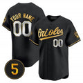 Custom Baltimore Orioles Robinson Patch Vapor Premier Limited Jersey ¨C All Stitched-Black Gold KLUNKIM