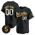 Custom Baltimore Orioles Robinson Patch Vapor Premier Limited Jersey ¨C All Stitched-Black Gold KLUNKIM