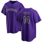 Colorado Rockies #14 Ezequiel Tovar Purple KLUNKIM Cool Base Stitched Jersey