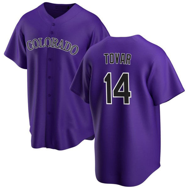 Colorado Rockies #14 Ezequiel Tovar Purple KLUNKIM Cool Base Stitched Jersey