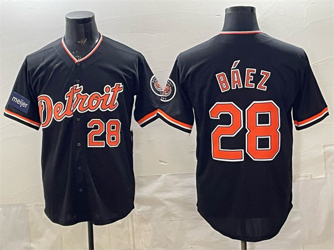 Detroit Tigers #28 Javier B¨¢ez Black KLUNKIM 2026 Meijer Patch Alternate Vapor Premier Limited Stitched Jersey