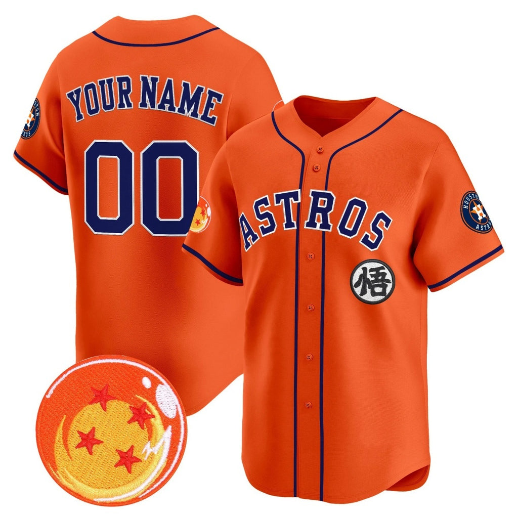 Custom Houston Astros x Dragon Ball Orange KLUNKIM Vapor Premier Limited Jersey - All Stitched