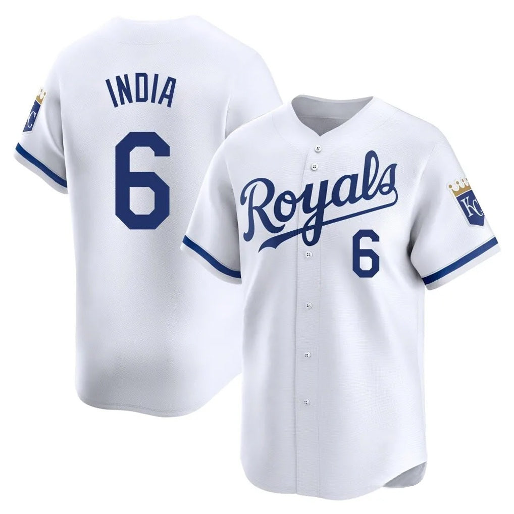 Kansas City Royals #6 Jonathan India Player White KLUNKIM Alt Limited Home Stitched Jerseys