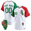 Custom Chicago White Sox Mexico Vapor Premier Limited Jersey ¨C Illinois Patch ¨C All Stitched-White KLUNKIM