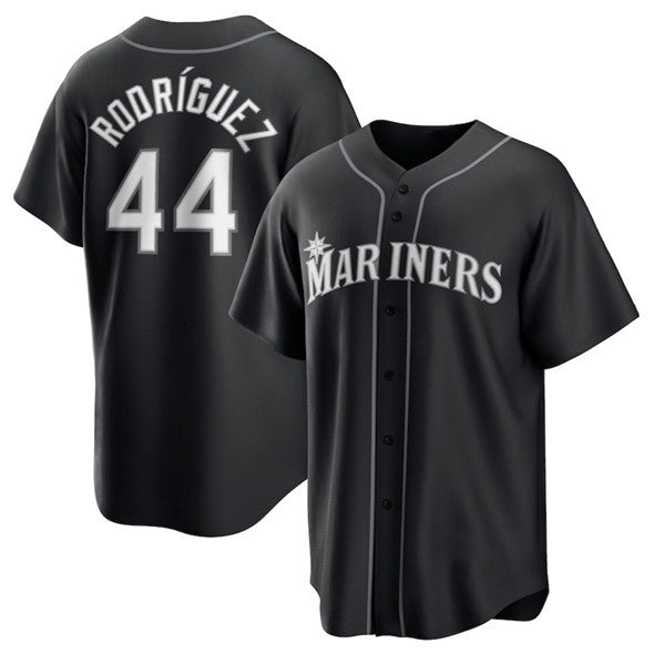 Seattle Mariners #44 Julio Rodr¨ªguez Black KLUNKIM Lights Out Limited Stitched Jersey