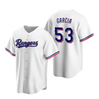 Texas Rangers #53 Adolis Garcia White KLUNKIM Cool Base Stitched Jersey