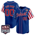 Custom Detroit Tigers America 250 Edition Vapor Premier Limited Royal KLUNKIM Stitched Jerseys