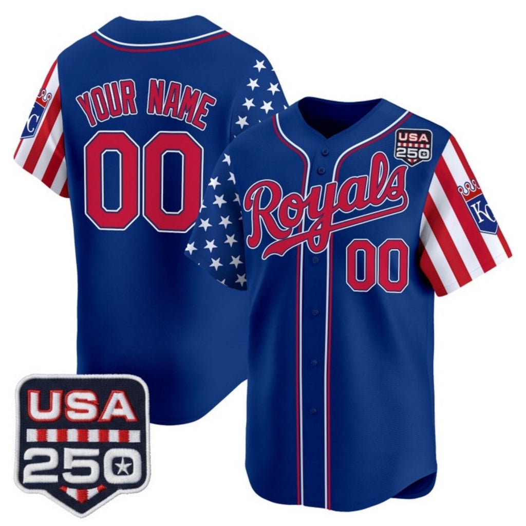Custom Kansas City Royals America 250 Edition Vapor Premier Limited Royal KLUNKIM Stitched Jerseys