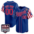 Custom Kansas City Royals America 250 Edition Vapor Premier Limited Royal KLUNKIM Stitched Jerseys