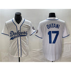 Los Angeles Dodgers #17 Shohei Ohtani White KLUNKIM Cool Base With Patch Stitched Jersey