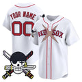 Custom Boston Red Sox x One Piece White KLUNKIM Zoro Patch Vapor Premier Limited Jersey - Stitched