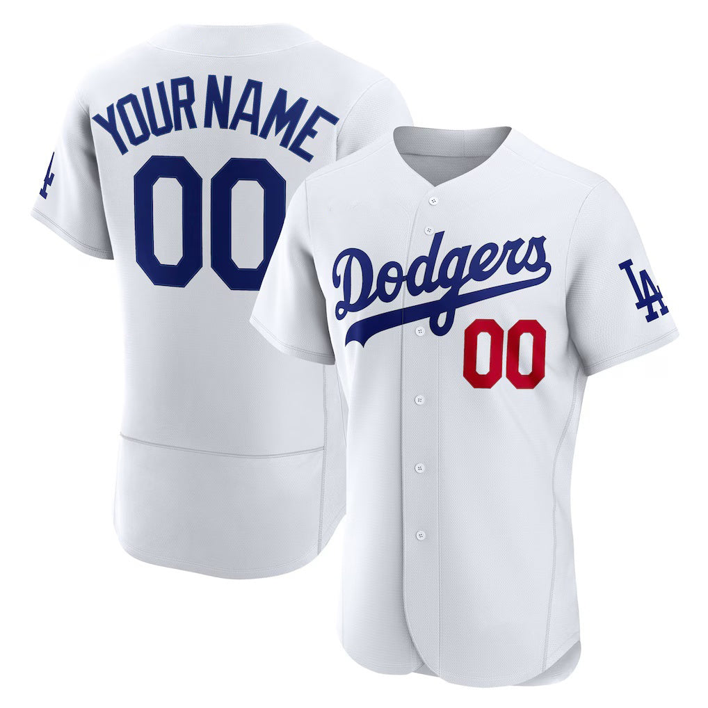 Custom Los Angeles Dodgers White KLUNKIM Home Authentic Jersey