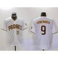 San Diego Padres #9 Jake Cronenworth White KLUNKIM Team Logo Stitched Cool Base Jerseys