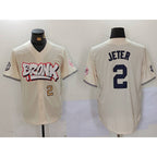 New York Yankees #2 Derek Jeter Cream KLUNKIM Limited Stitched Jerseys