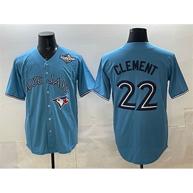 Toronto Blue Jays #22 Ernie Clement Royal KLUNKIM 2025 World Series Cool Base Stitched Jersey