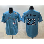Toronto Blue Jays #22 Ernie Clement Royal KLUNKIM 2025 World Series Cool Base Stitched Jersey