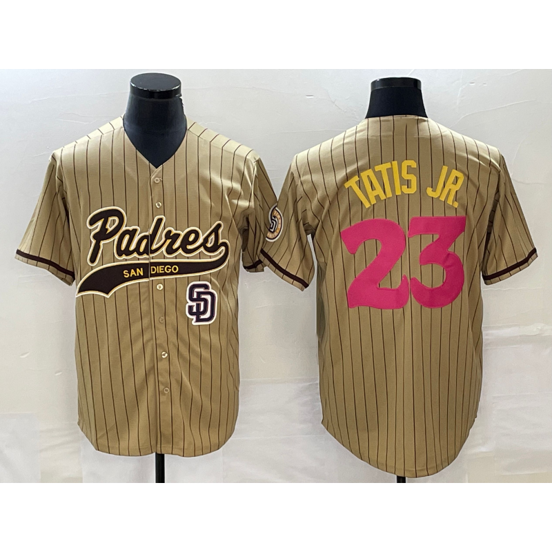 San Diego Padres #23 Fernando Tatis Jr Tan KLUNKIM NEW 2023 City Connect Cool Base Stitched Jersey