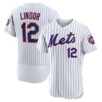 New York Mets #12 Francisco Lindor White KLUNKIM Home Authentic Player Jersey