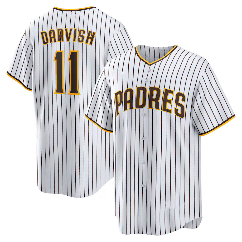San Diego Padres #11 Yu Darvish White KLUNKIM Home Replica Player Jersey