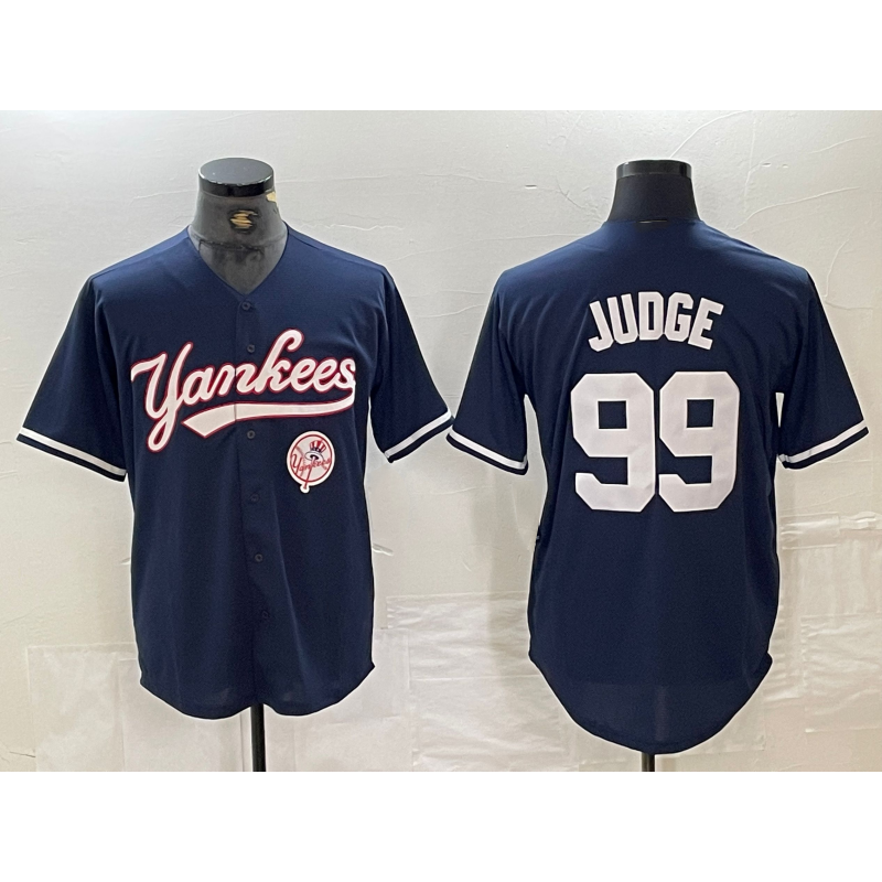 New York Yankees #99 Aaron Judge Navy KLUNKIM With Patch Cool Base Stitched Jersey