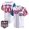 Custom Kansas City Royals America 250 Edition Vapor Premier Limited White KLUNKIM Stitched Jerseys