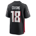 A.Falcons #18 Kirk Cousins Black KLUNKIM Game Player Jersey