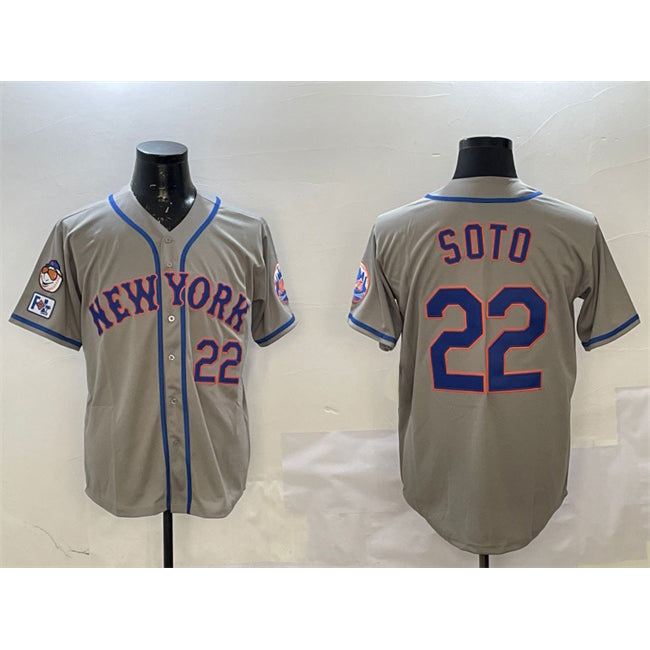 New York Mets #22 Juan Soto Grey KLUNKIM 2025 Spring Training Alternate Limited Stitched Jersey