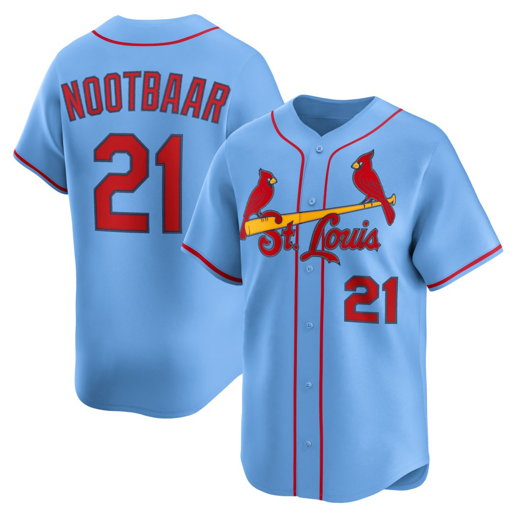 St. Louis Cardinals #21 Lars Nootbaar Light Blue KLUNKIM Alternate Limited Jersey