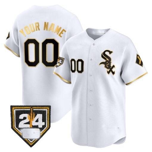 Custom Chicago White Sox 2024 Spring Training Patch Vapor Premier Limited  Jersey ¨C White Gold KLUNKIM