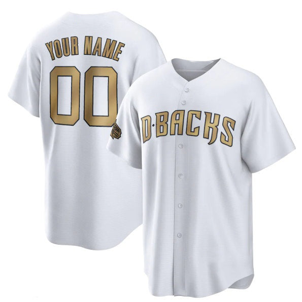 Custom Arizona Diamondbacks Active Player White KLUNKIM 2022 All-Star Cool Base Stitched Jersey