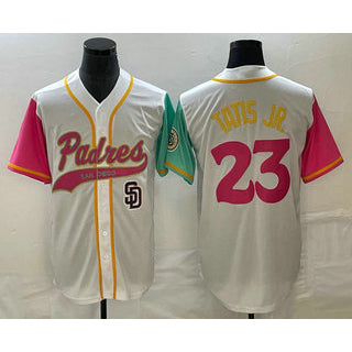 San Diego Padres #23 Fernando Tatis Jr White KLUNKIM NEW 2023 City Connect Cool Base Stitched Jersey 4