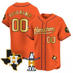 Custom Houston Astros Houston Rodeo Patch Vapor Premier Limited Jersey ¨C Orange KLUNKIM