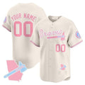 Custom Atlanta Braves Bubblegum Pink Vapor Premier Limited Jersey ¨C Cream KLUNKIM