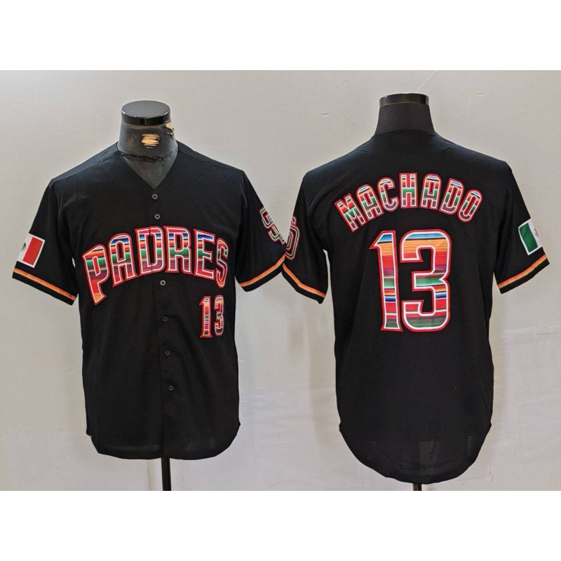 San Diego Padres #13 Manny Machado Black KLUNKIM Mexico Cool Base Stitched Jersey