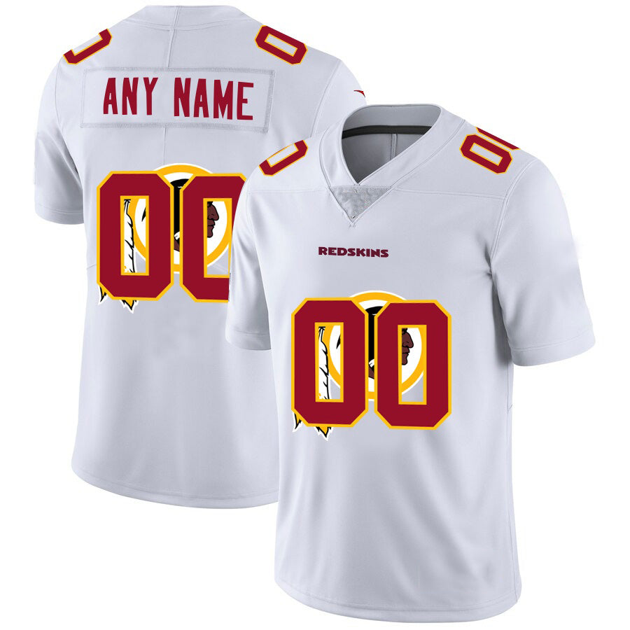 Custom W.Redskins White KLUNKIM Team Big Logo Vapor Untouchable Limited Jersey