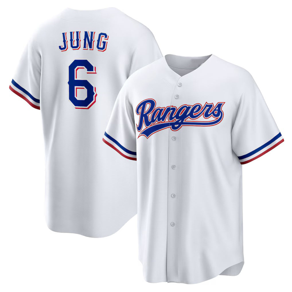 Texas Rangers #6 Josh Jung White KLUNKIM Replica Player Jersey